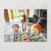 Acorn elves voor het versieren van paaseieren Pase Briefkaart (Voorkant)