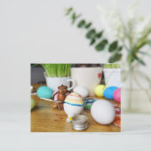 Acorn elves voor het versieren van paaseieren Pase Briefkaart (Staand voorkant)