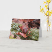 Acorn en eikenblad Wenskaart Kaart (Gele Bloem)