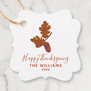 Acorn "Happy Thanksgiving" gepersonaliseerd Bedankjes Labels