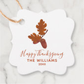 Acorn "Happy Thanksgiving" gepersonaliseerd Bedankjes Labels (Voorkant)