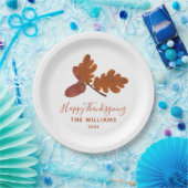 Acorn "Happy Thanksgiving" gepersonaliseerd Papieren Bordje (Feest)