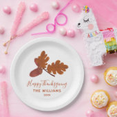 Acorn "Happy Thanksgiving" gepersonaliseerd Papieren Bordje (Feest)