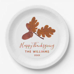 Acorn "Happy Thanksgiving" gepersonaliseerd Papieren Bordje