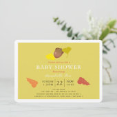 Acorn & Herfst Ginkgo verlaat Baby shower Kaart (Staand voorkant)