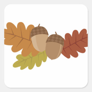 Acorn Leaves Vierkante Sticker