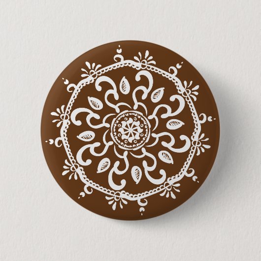 Acorn Mandala Ronde Button 5,7 Cm (Voorkant)