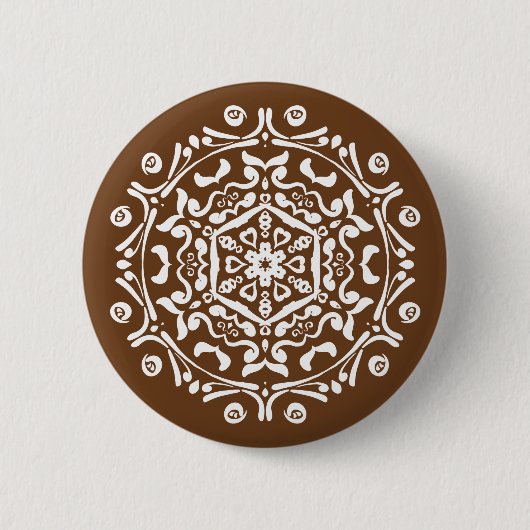 Acorn Mandala Ronde Button 5,7 Cm (Voorkant)