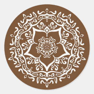 Acorn Mandala Ronde Sticker