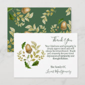 Acorn Oak begrafenis dank u, sympathie Notitiekaartje (Voorkant / Achterkant)