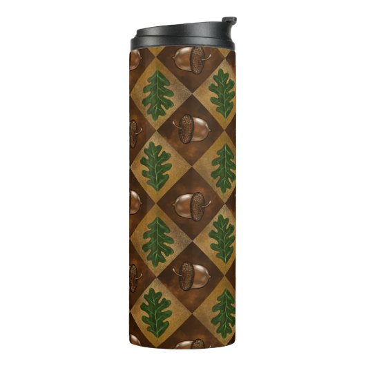 Acorn Oak leaf Checkerboard Mok (Gedraaid links)