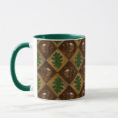 Acorn Oak leaf Checkerboard Mok (Links)
