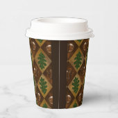 Acorn Oak leaf Checkerboard Papieren Bekers (Rechts)