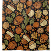 Acorn Patroon Oogst Dag Douchegordijn (Voorkant)