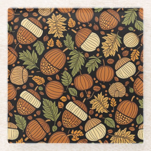 Acorn Pattern Harvest Day Onderzetters (Voorkant)