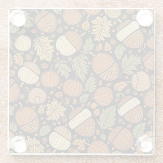 Acorn Pattern Harvest Day Onderzetters (Achterkant)