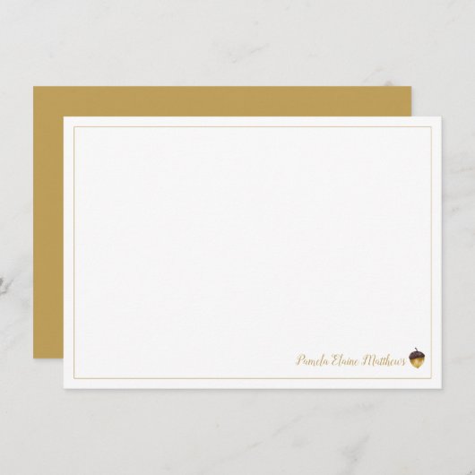 Acorn Personalized Flat Note Kaart (Voorkant / Achterkant)