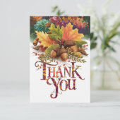 Acorn Pompoen Herfst Herfst Bedankkaart (Staand voorkant)