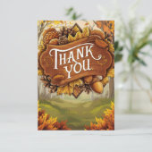 Acorn Pompoen Herfst Herfst Bedankkaart (Staand voorkant)