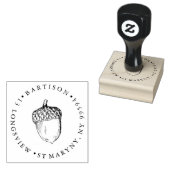 Acorn ROUND RETOURADRES Rubber Stempel (Gestempeld)