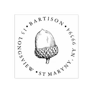Acorn ROUND RETOURADRES Rubberstempel