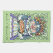 ACORN & SQUASH PIE, THANKSGIVING PIG KITCHEN TOWEL THEEDOEK (Horizontaal)