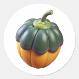 Acorn Squash Plastic 3D – Glanzend rond etiket