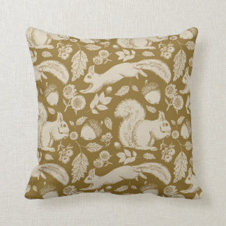 Acorn Squirrel Golden Yellow Pillow Kussen