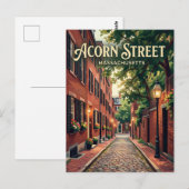 Acorn Street Massachusetts Briefkaart (Voorkant / Achterkant)