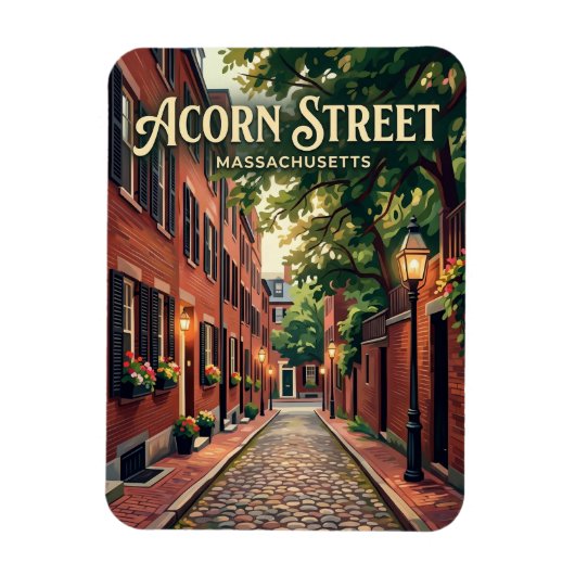 Acorn Street Massachusetts Magneet (Verticaal)