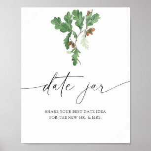Acorn tak - date nachtelijke ideeën. Datum jar bru Poster