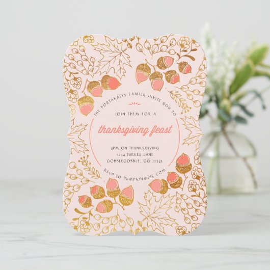 Acorn Thanksgiving Kaart (Staand voorkant)