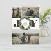 Acorn Wreate 3 Foto met kerstfeestdag flatKaart Kaart (Staand voorkant)