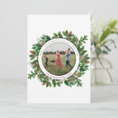Acorn Wreate Family Kaart met kerstmis foto's (Staand voorkant)