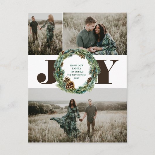 Acorn Wreath Kerstmis Feestdagenkaart (Voorkant)