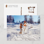 Acorn zelf maakt een sneeuwbalwinterbriefkaart briefkaart (Voorkant / Achterkant)