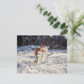 Acorn zelf maakt een sneeuwbalwinterbriefkaart briefkaart (Staand voorkant)