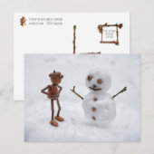 Acorn zelf maakt een sneeuwbalwinterbriefkaart briefkaart (Voorkant / Achterkant)