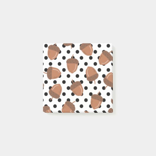 Acorn Zwart Stippen Herfst Y2K Patroon Post-it® Notes (Voorkant)