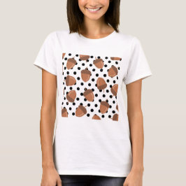 Acorn Zwart Stippen Herfst Y2K Patroon T-shirt