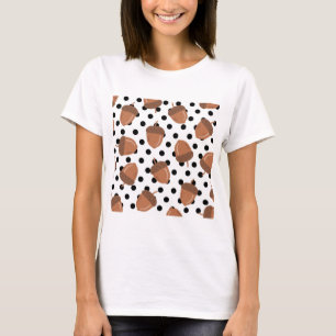 Acorn Zwart Stippen Herfst Y2K Patroon T-shirt