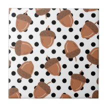 Acorn Zwart Stippen Herfst Y2K Patroon