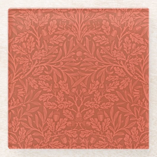 Acorns and Oak Leaves van William Morris Glazen Onderzetter (Voorkant)