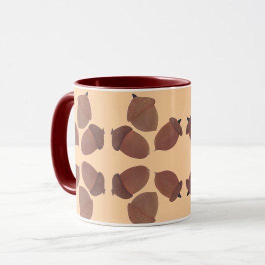 Acorns Pattern on Custom Mugs Mok (Voorkant links)