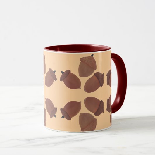 Acorns Pattern on Custom Mugs Mok (Voorkant rechts)
