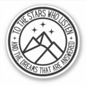 ACOTAR aan de sterren die naar Velaris Night Court Sticker (Voorkant)