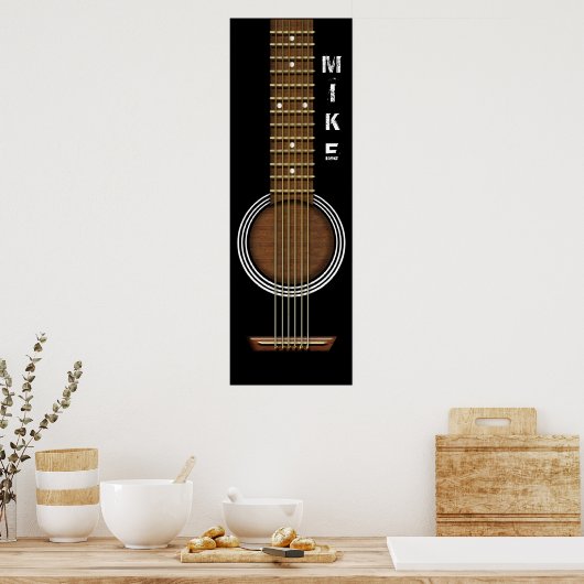ACOUSITISCHE GUITAR 12 X 36 POSTER BANNER (Keuken)