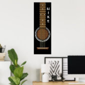ACOUSITISCHE GUITAR 12 X 36 POSTER BANNER (Thuiskantoor)