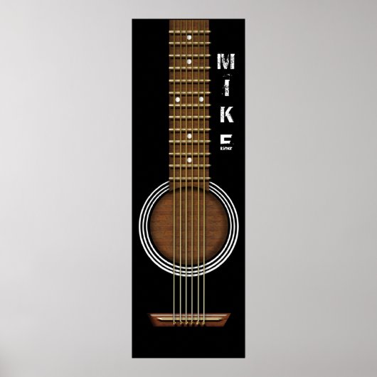 ACOUSITISCHE GUITAR 12 X 36 POSTER BANNER (Voorkant)