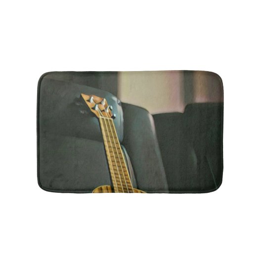 acoustic bass electric guitar gift badmat (Voorkant)